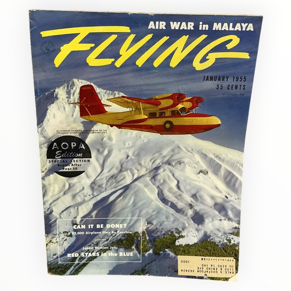 Vintage Flying Magazine January 1955 Air War Malaya Russian Jets AOPA Edition